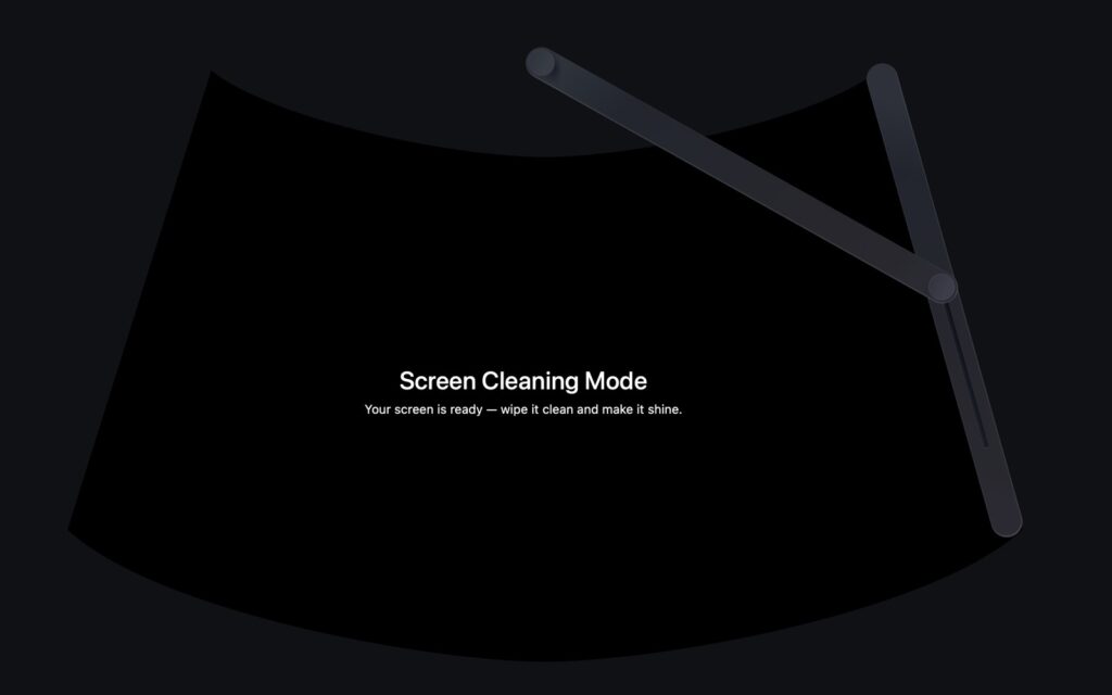 CleanMyMac Screen Cleaning Mode full-screen view